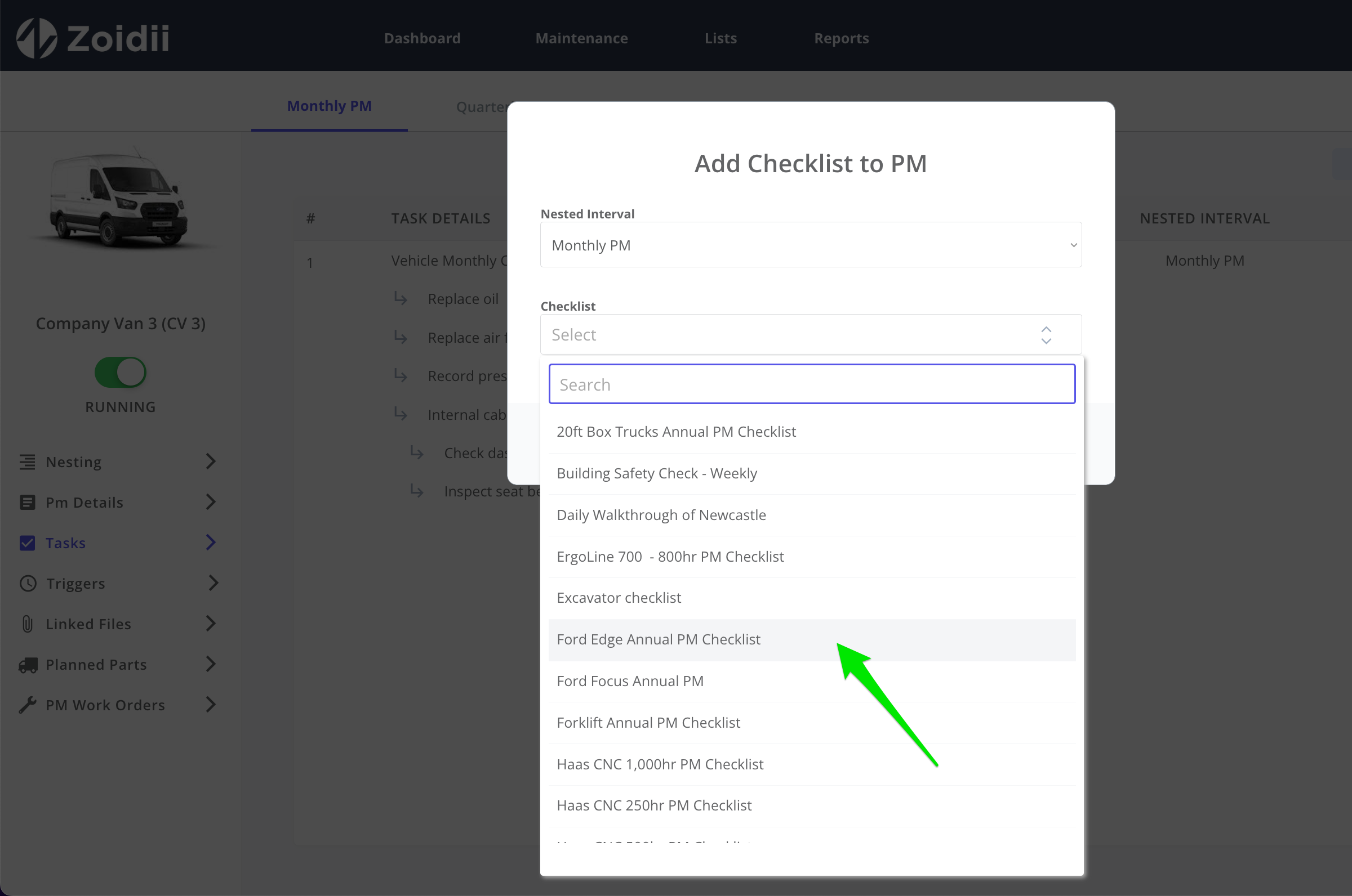 Add Checklists to a PM