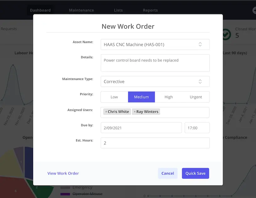 CMMS New Purchase Order