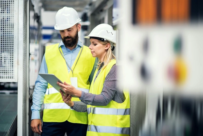 Maintenance Technicians in Hi Vis Vests