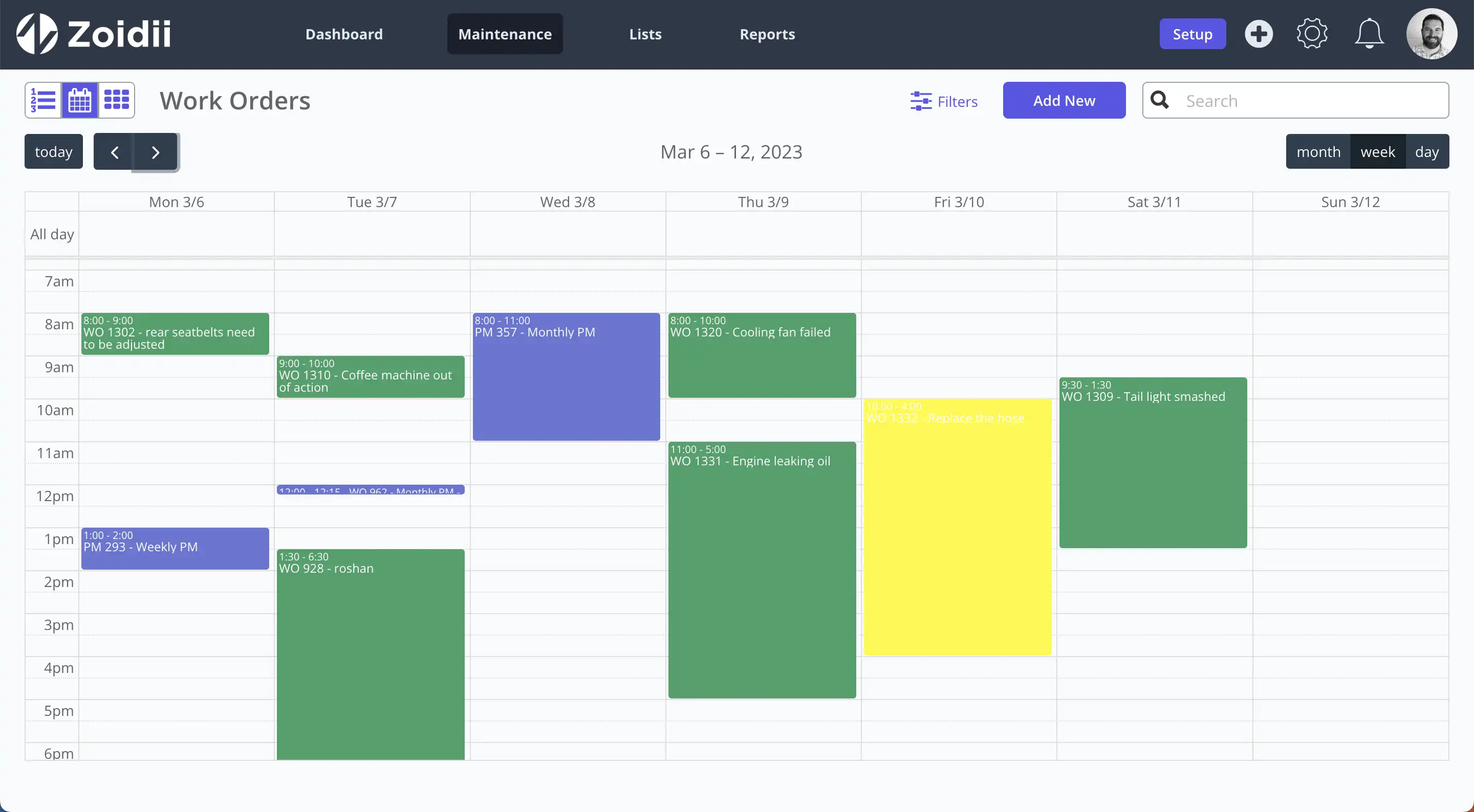 Zoidii Maintenance Scheduler