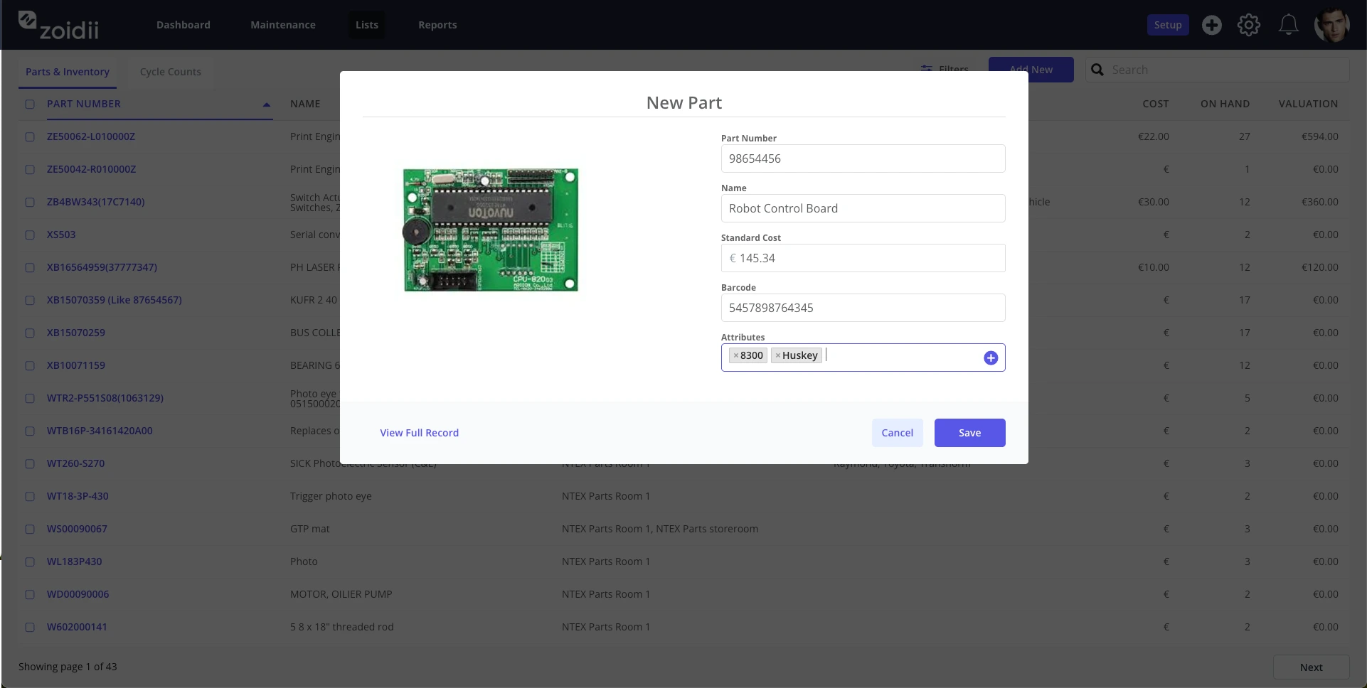 Zoidii CMMS new Part