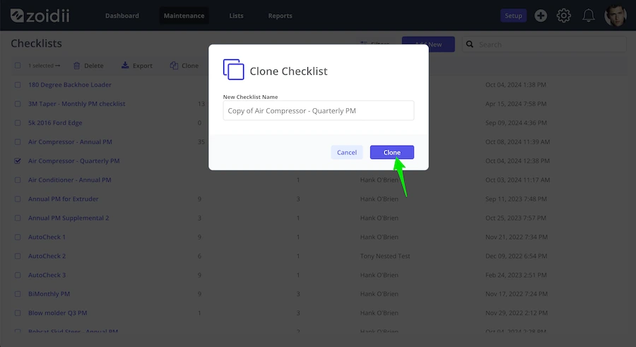 Zoidii Clone Checklists and Procedures