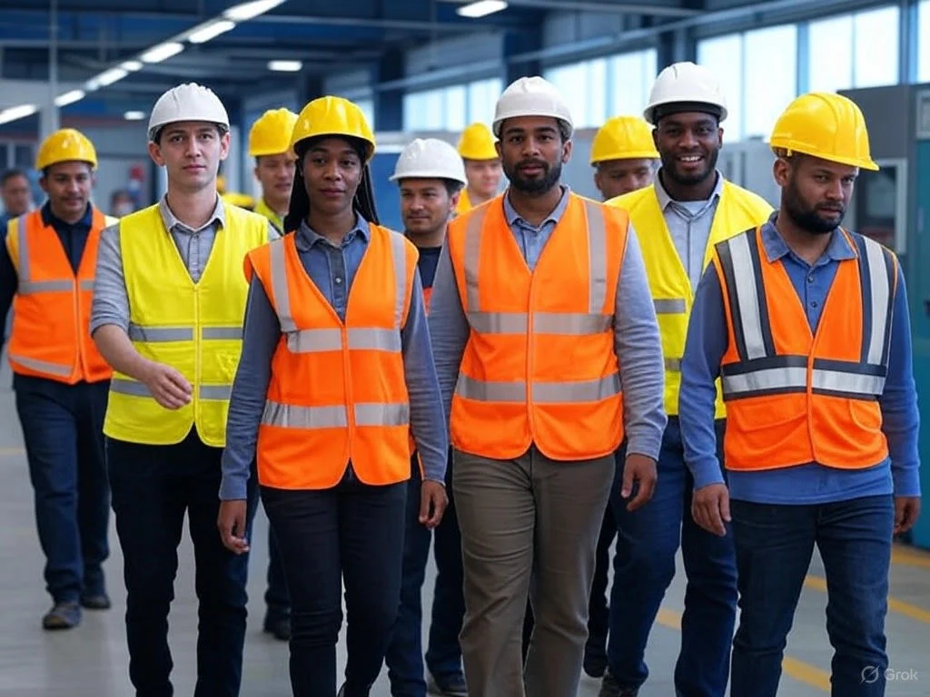 Maintenance team walking