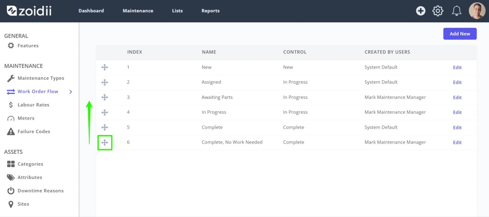 Create a New Work Order Status - 5