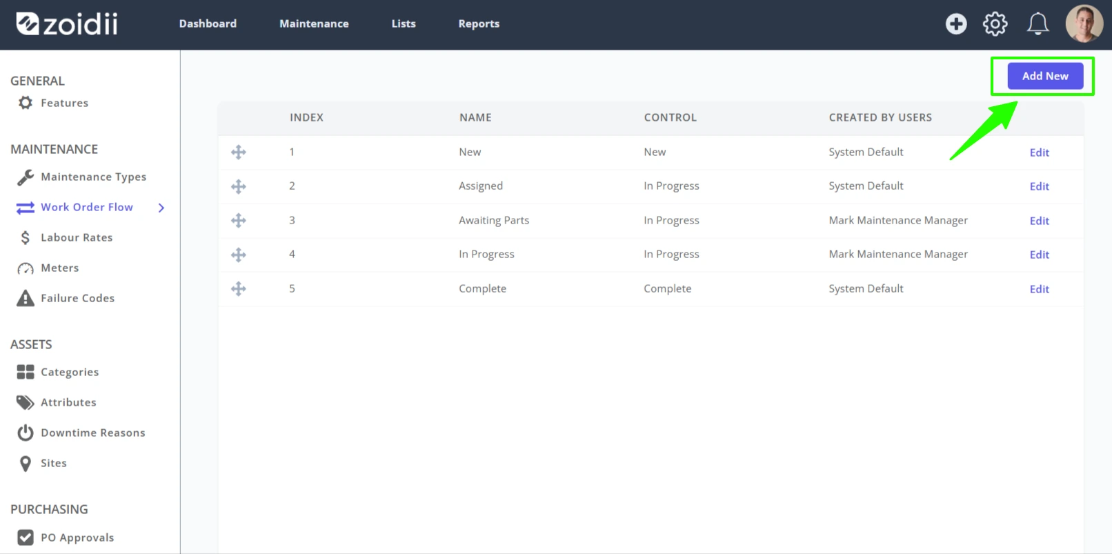 Create a New Work Order Status - 3
