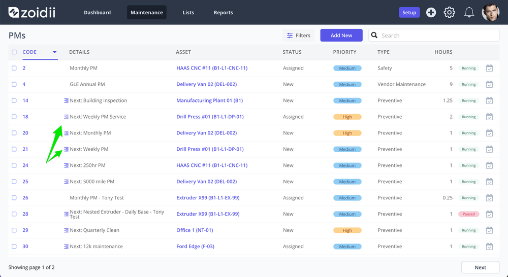Zoidii Nested PM List