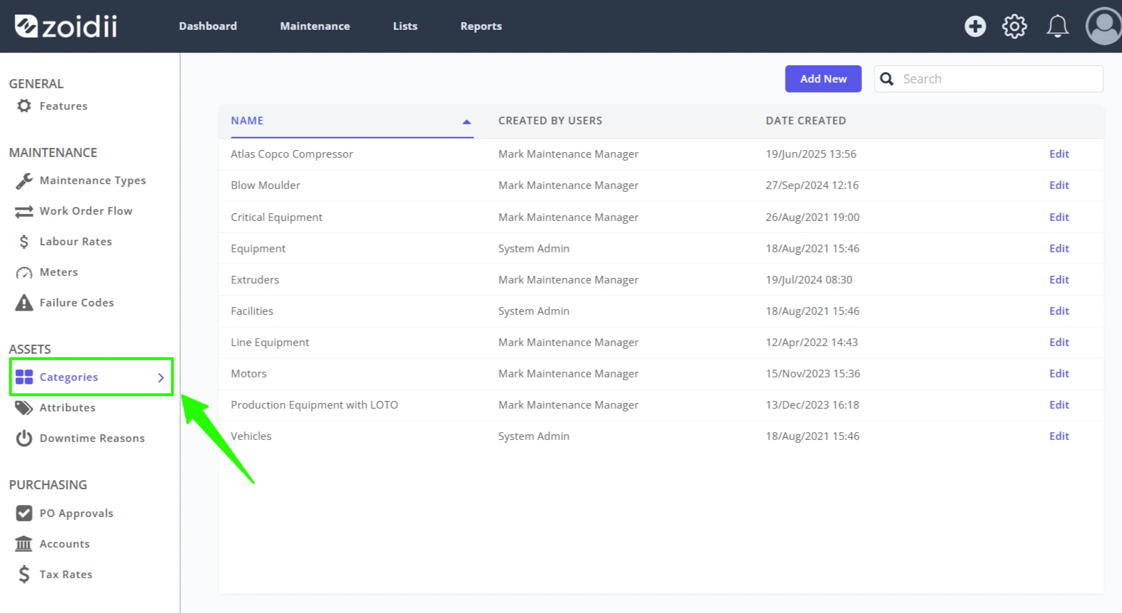 Add Edit Asset Categories - 2