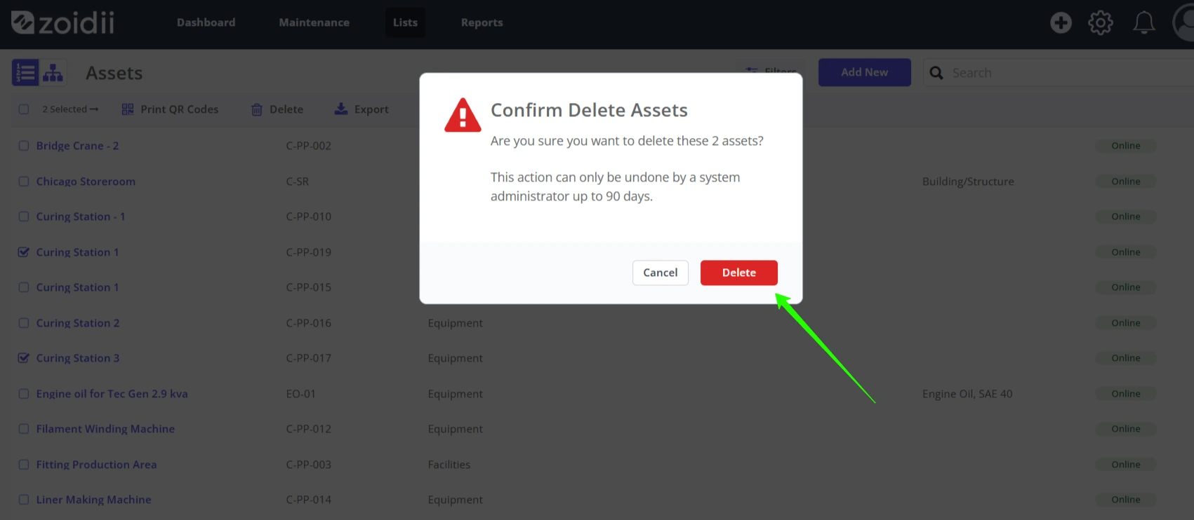 Delete an Asset - 4