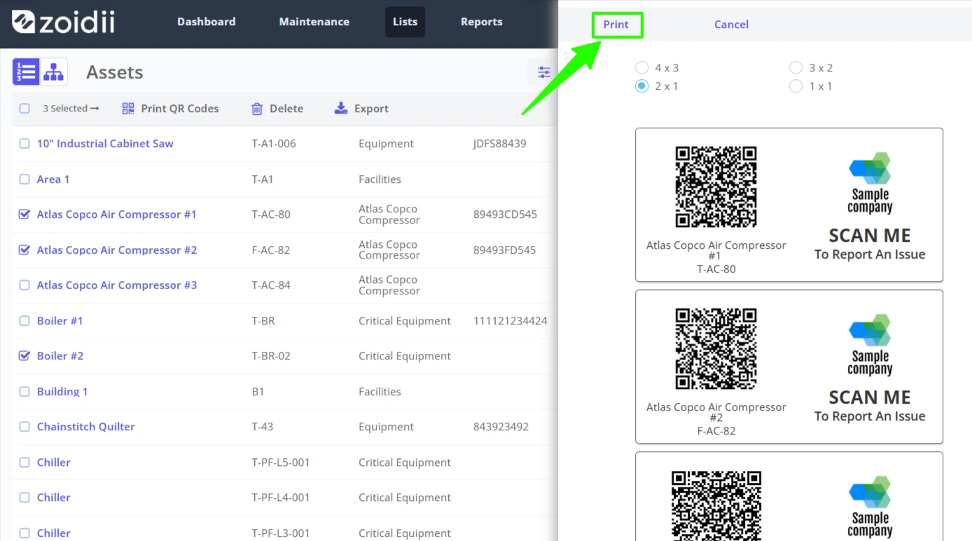 Print QR Codes for Assets - 4