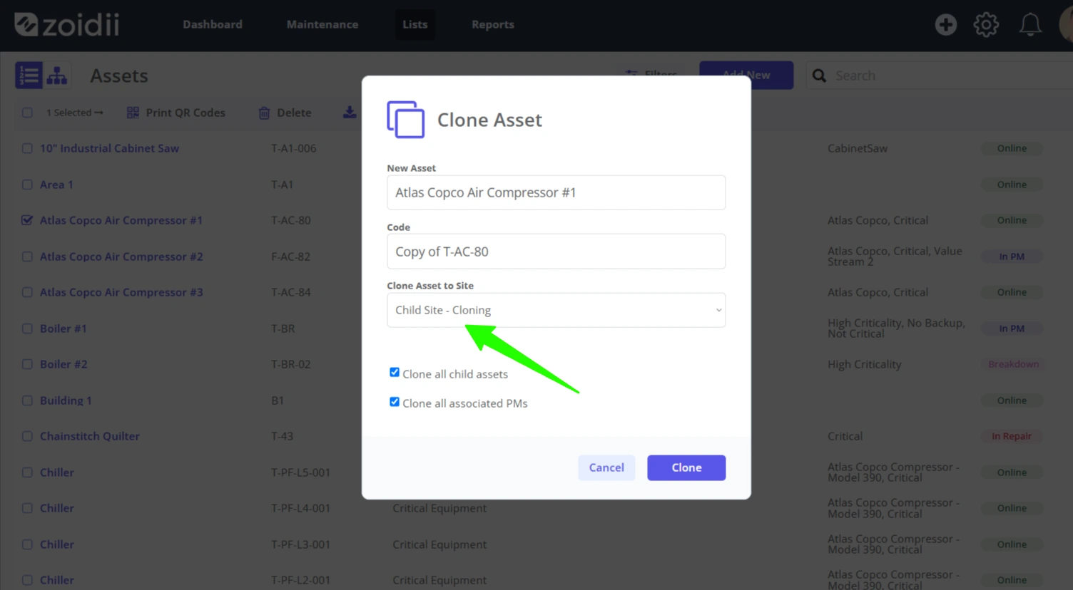 Clone an Asset or Asset Hierarchy - 4