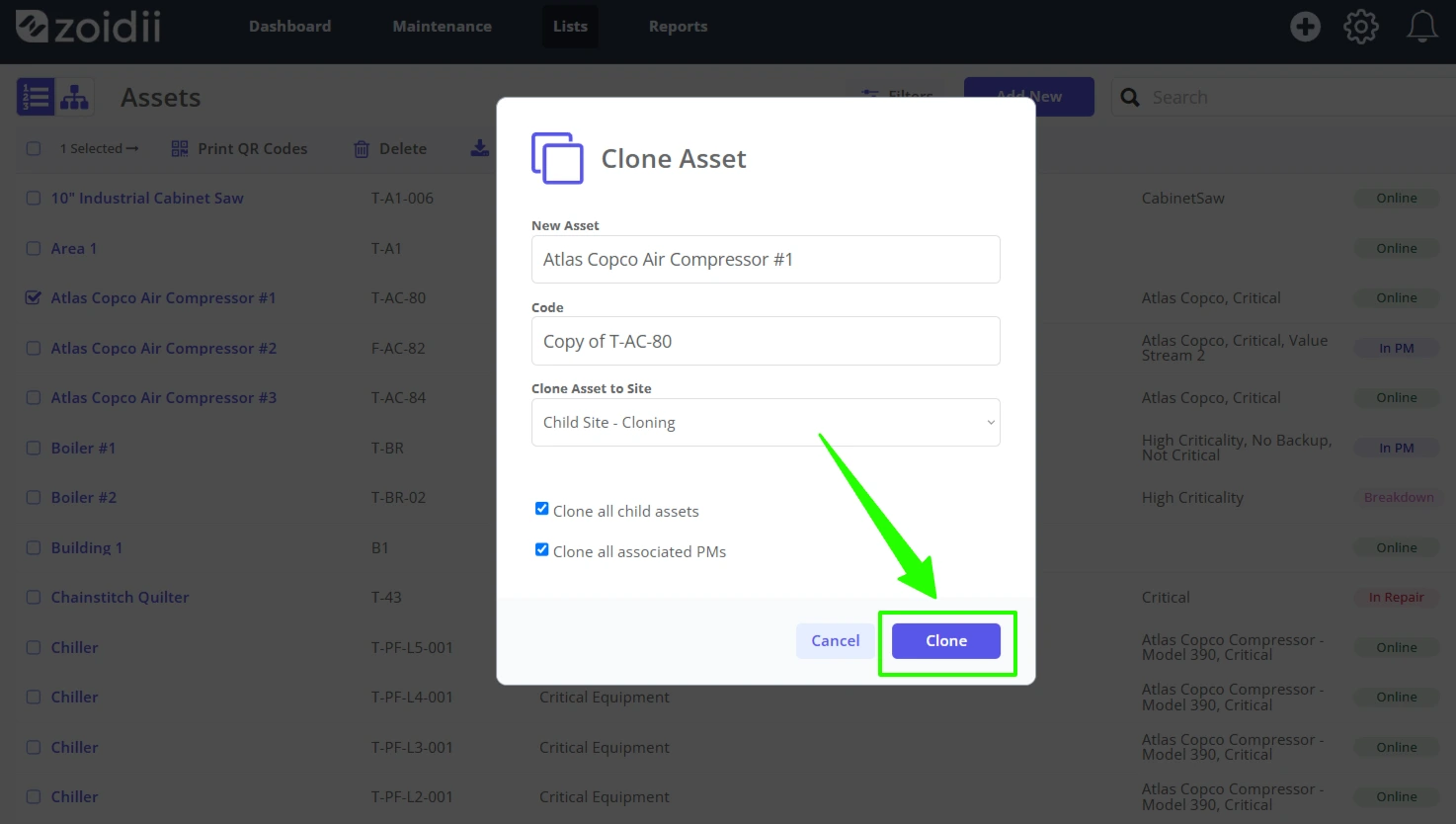 Clone an Asset or Asset Hierarchy - 7