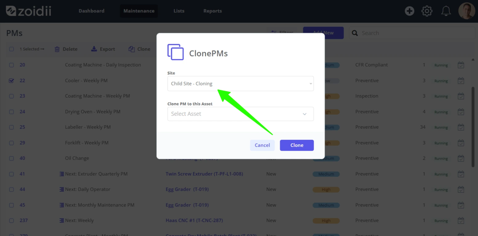 Clone a PM  Copy a PM - 3