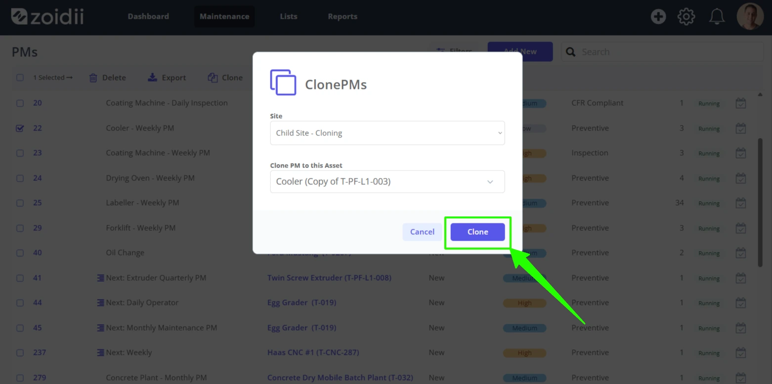 Clone a PM  Copy a PM - 5