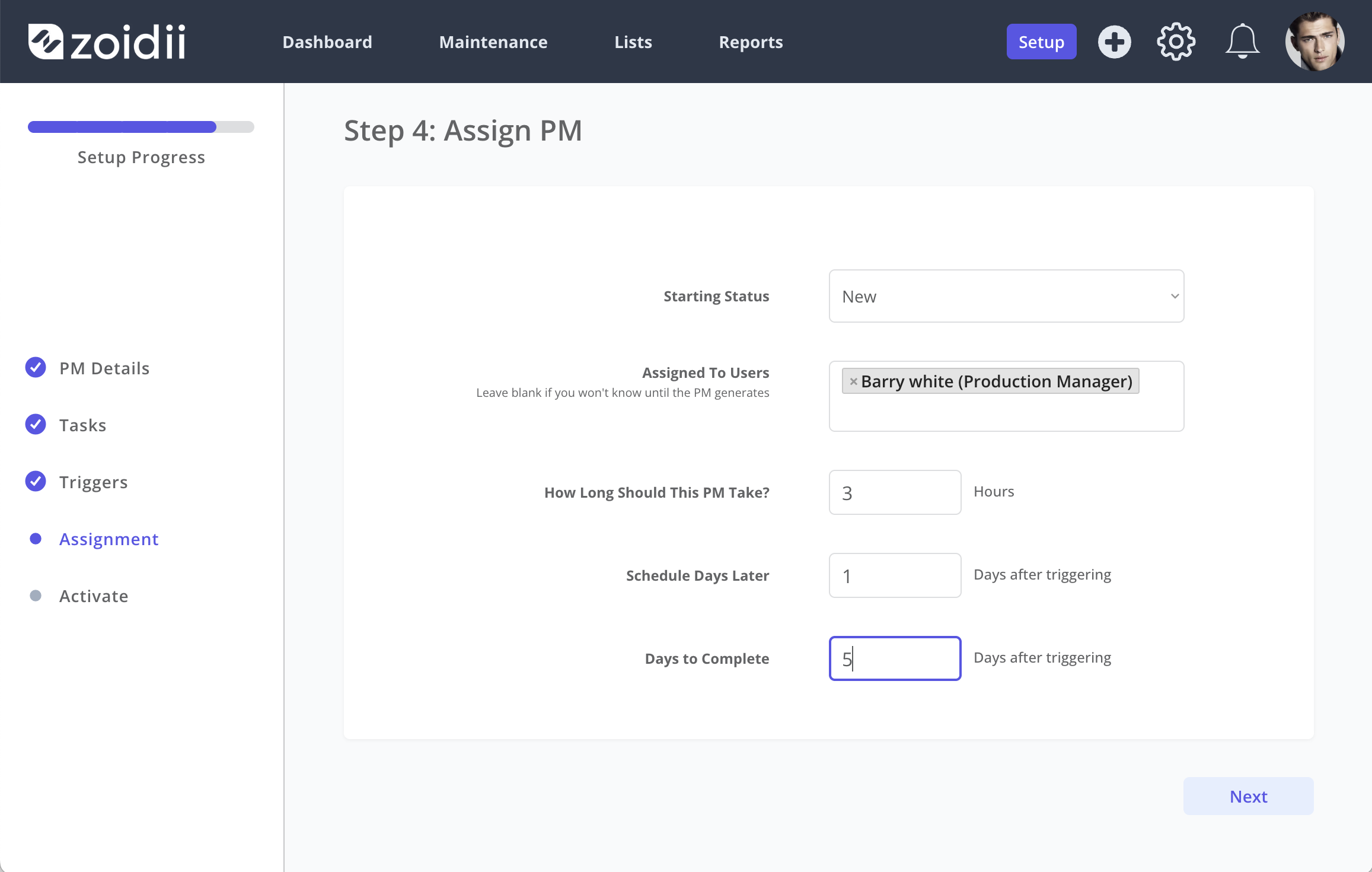 CMMS Preventive Maintenance Setup guide
