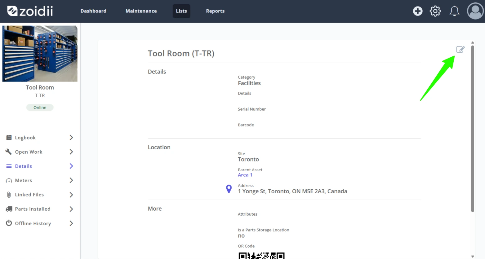 Configure a Parts Storage Location - 1