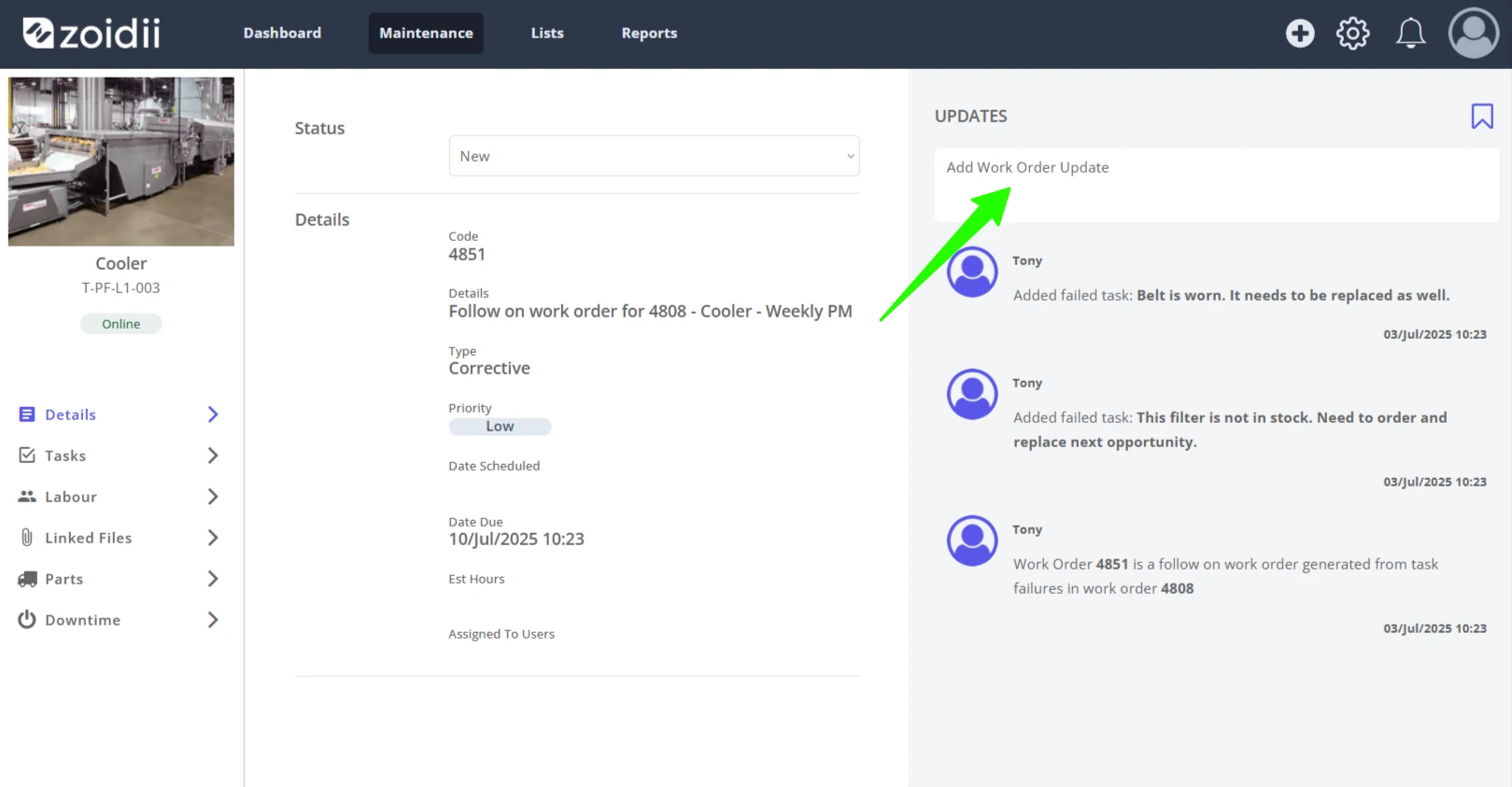Add repair notes and images to work orders - 1