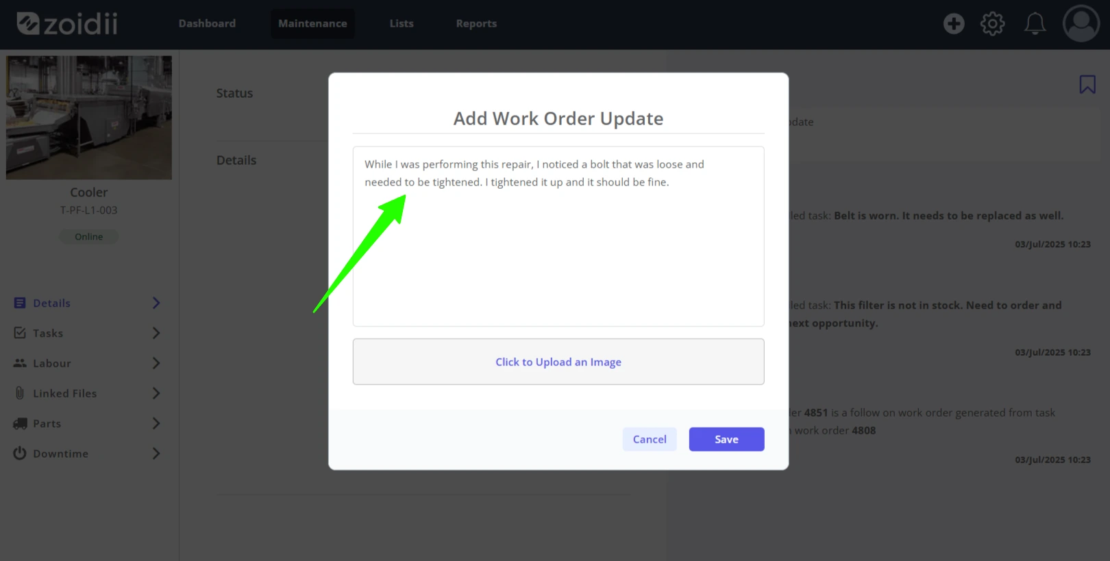 Add repair notes and images to work orders - 2