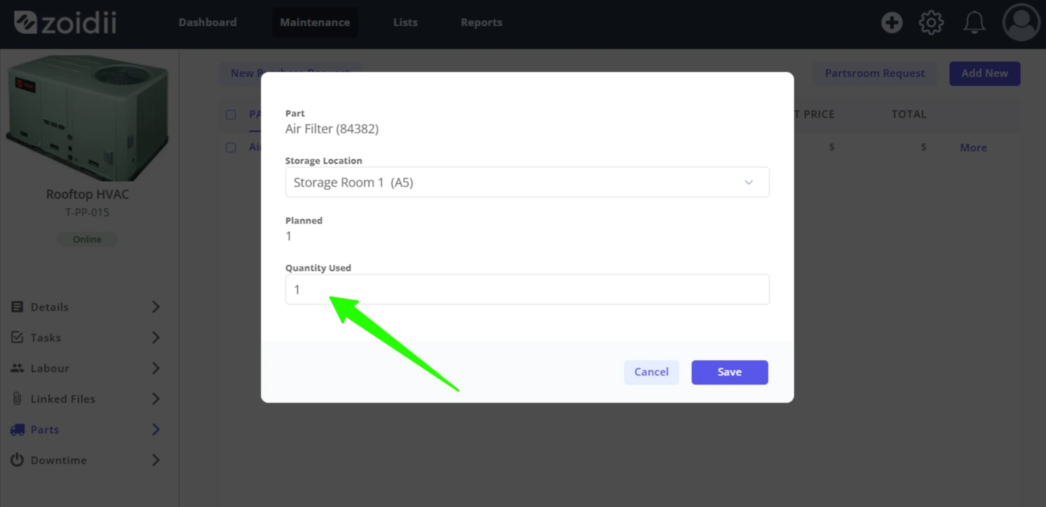 Add Parts to a Work Order - 2