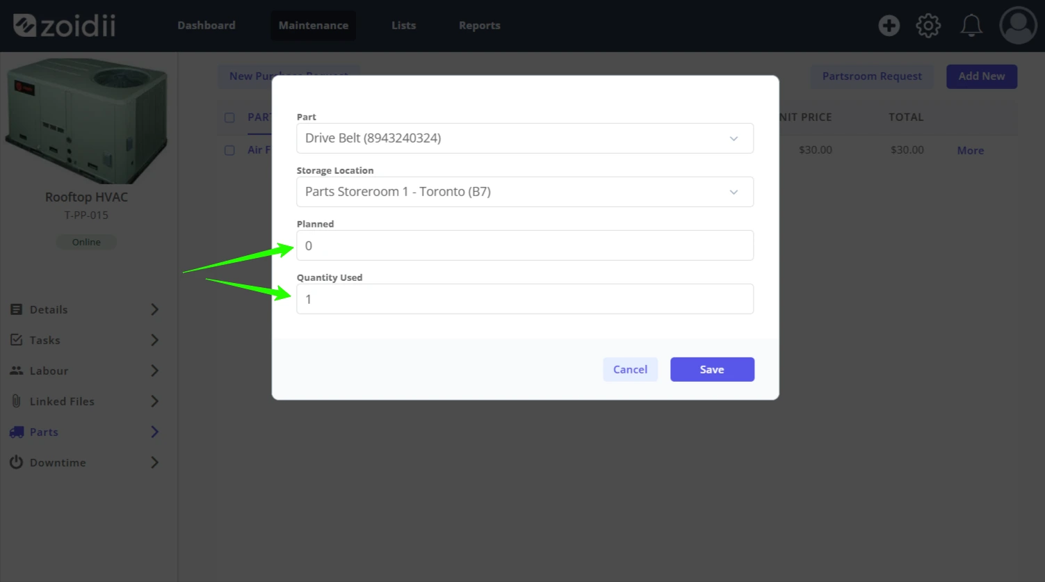 Add Parts to a Work Order - 5