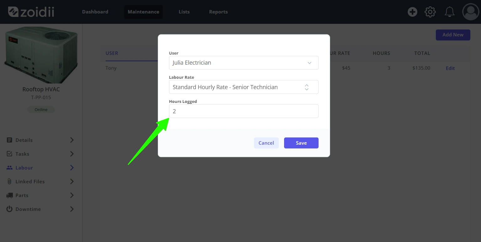 Add Labour Hours to a Work Order - 4