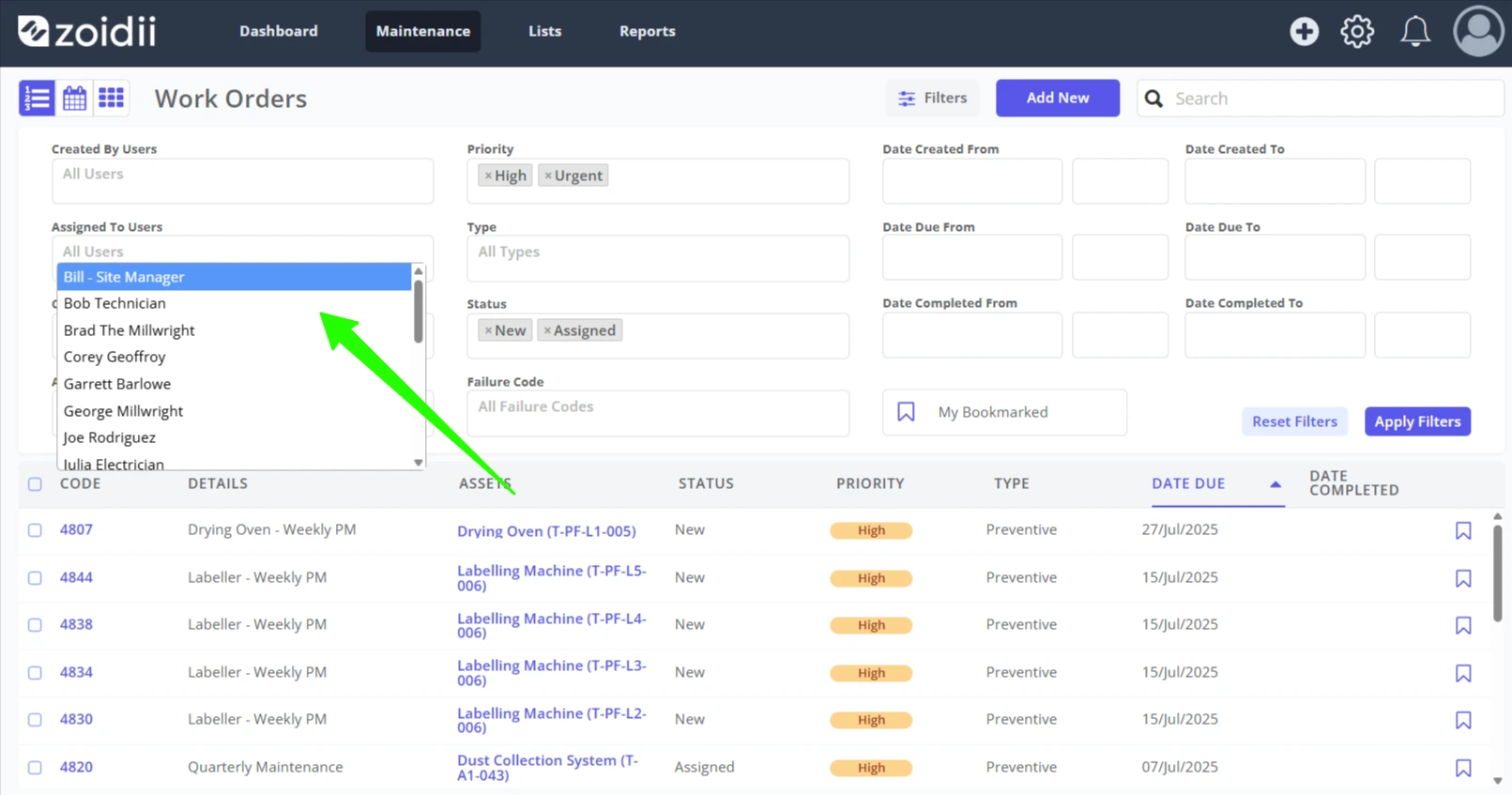 Work Order Filters - 4
