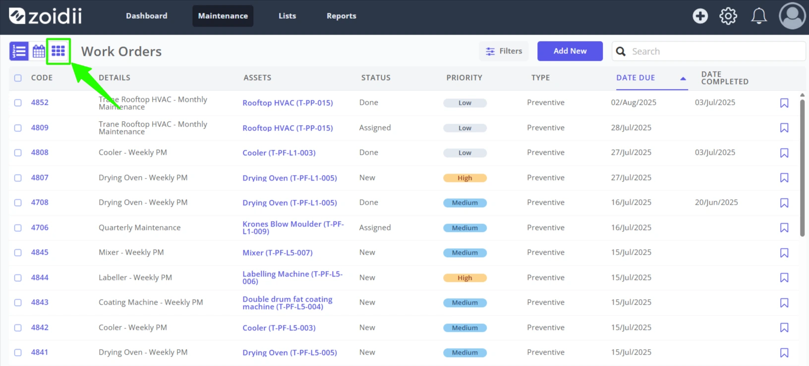 Work Order Kanban View Overview - 2