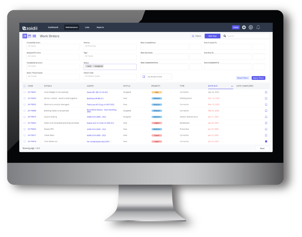 CMMS Checklist Setup