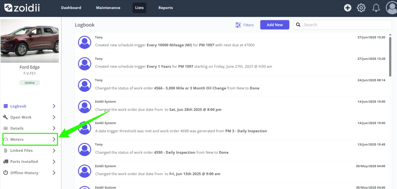 View Asset Meter History Chart - 3
