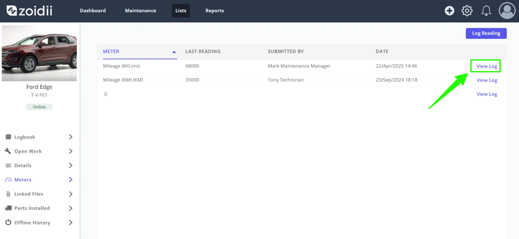 View Asset Meter History Chart - 4