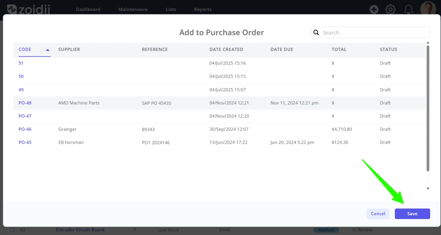 Add Purchase Requests to an Existing PO - 6