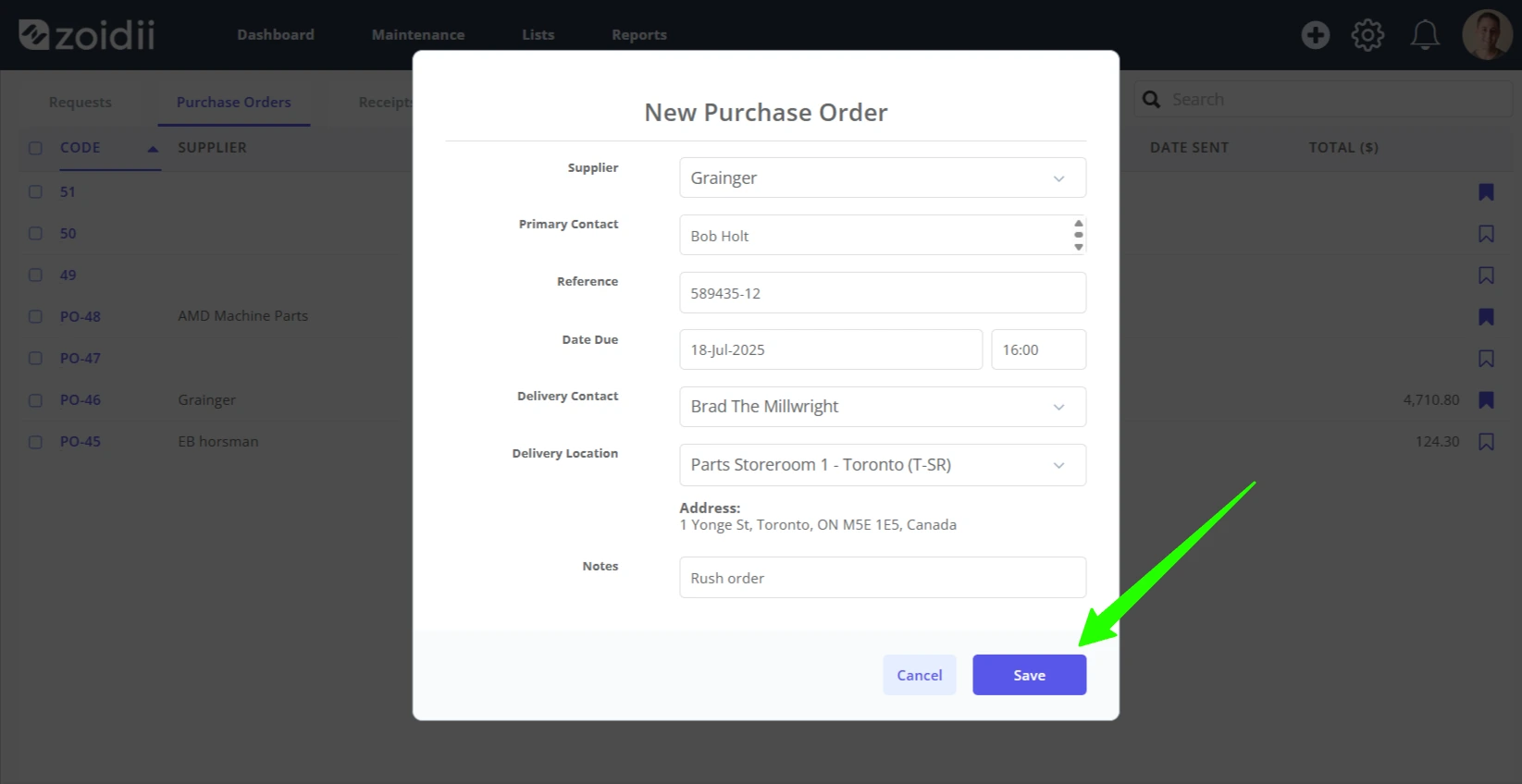 Create a New Purchase Order - 12