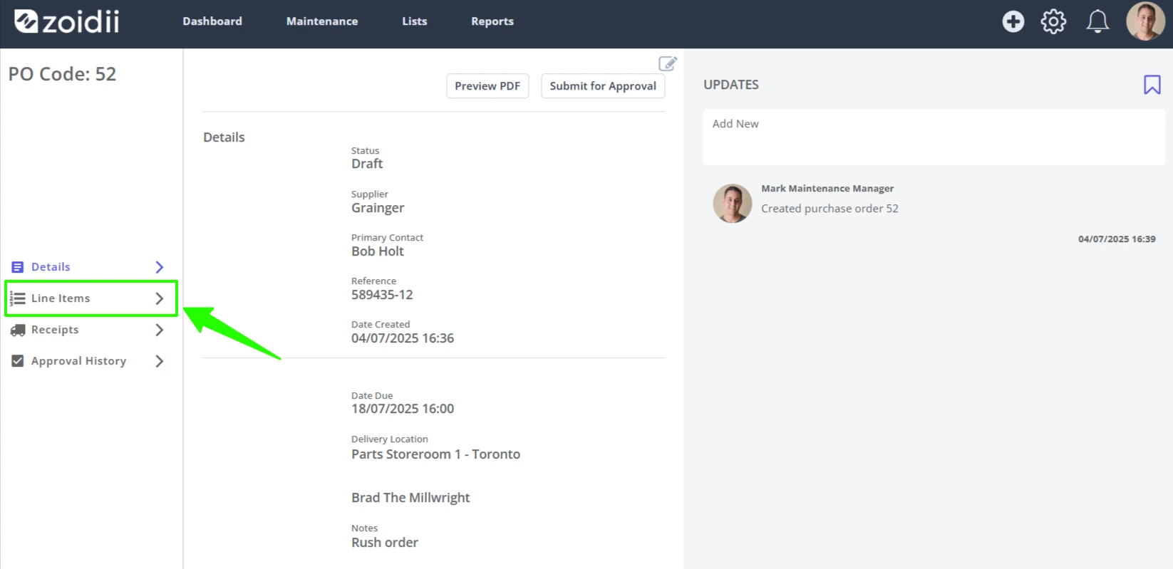 Add Purchase Order Line Items - 1