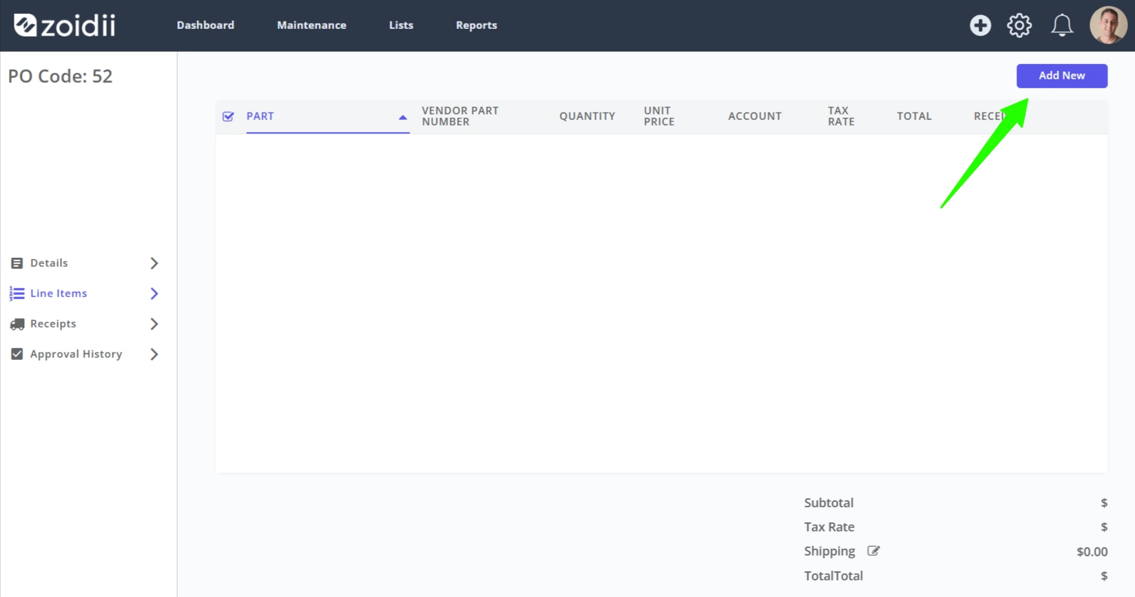 Add Purchase Order Line Items - 2