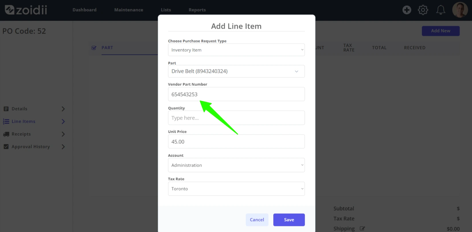 Add Purchase Order Line Items - 6