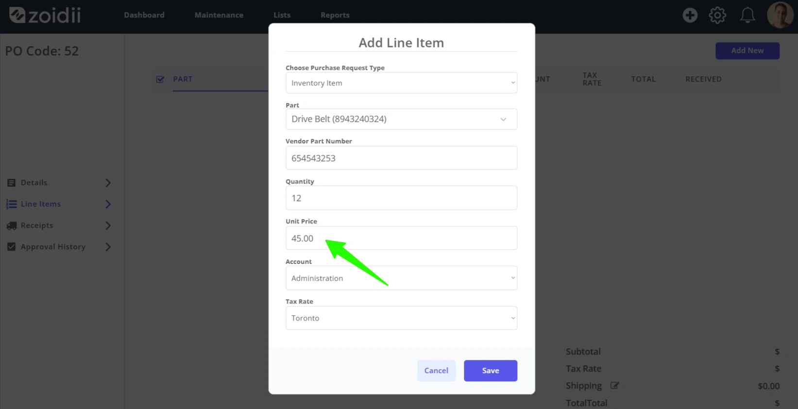 Add Purchase Order Line Items - 8