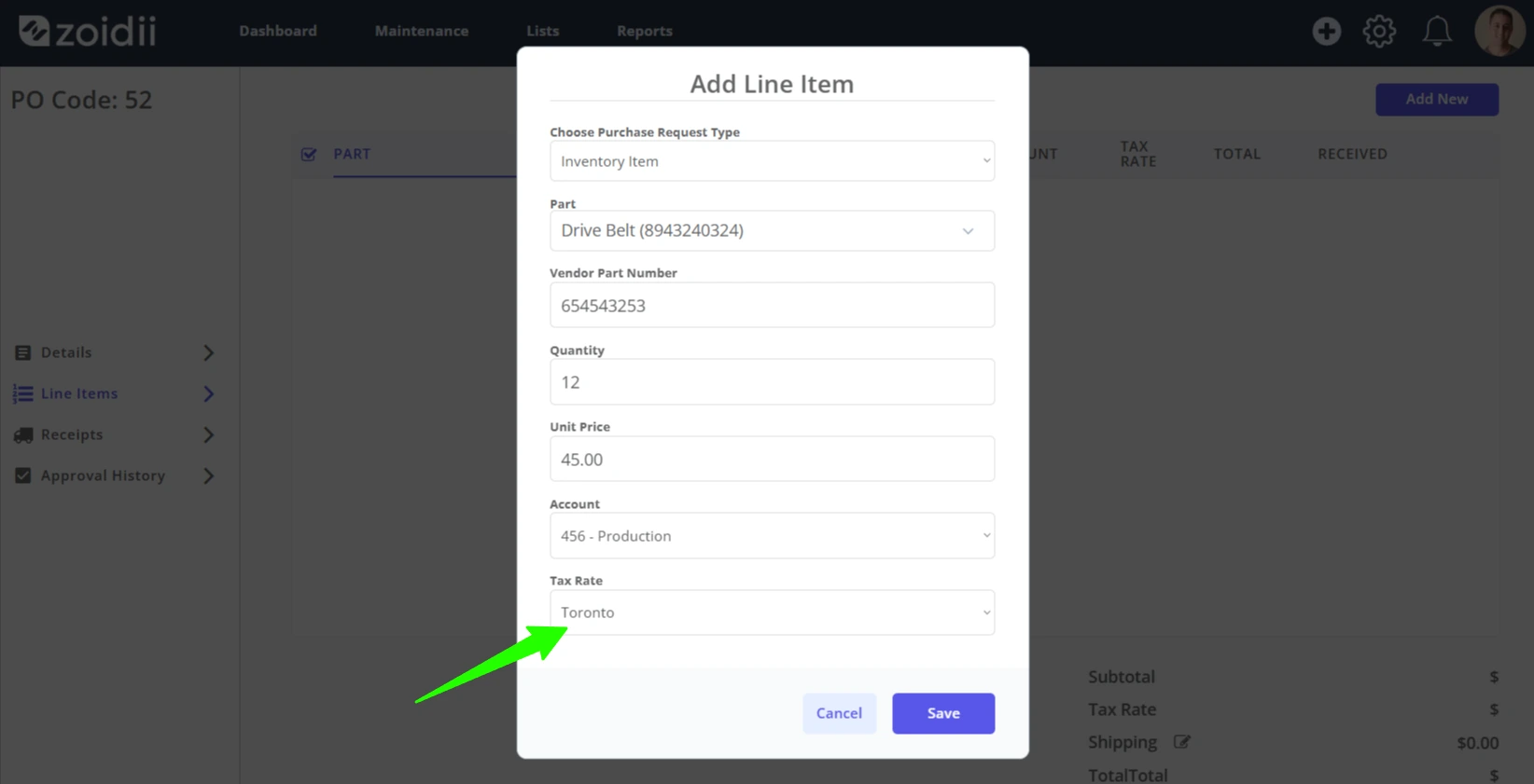 Add Purchase Order Line Items - 10