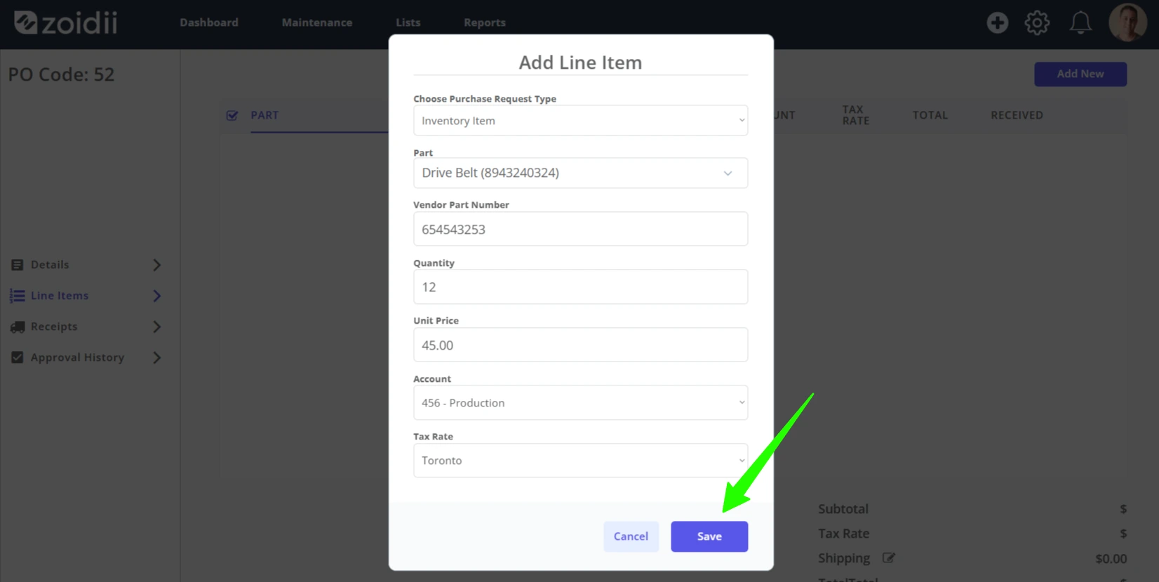 Add Purchase Order Line Items - 11