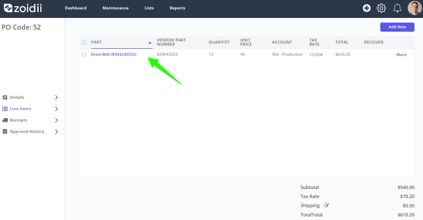 Add Purchase Order Line Items - 12