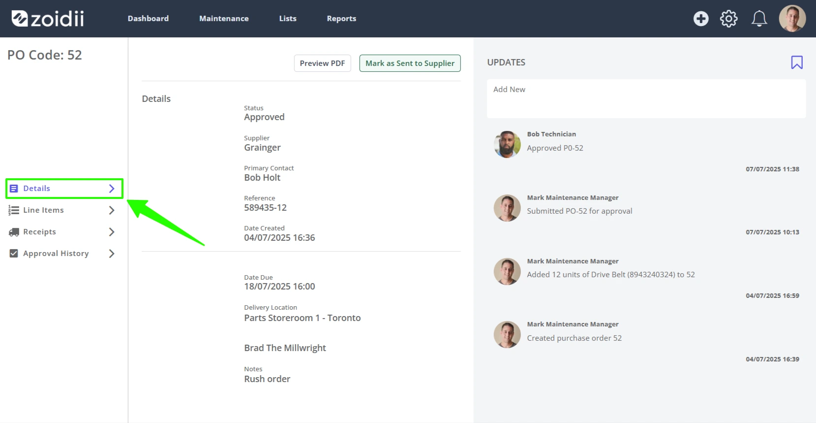 Send a Purchase Order to a Supplier - 1