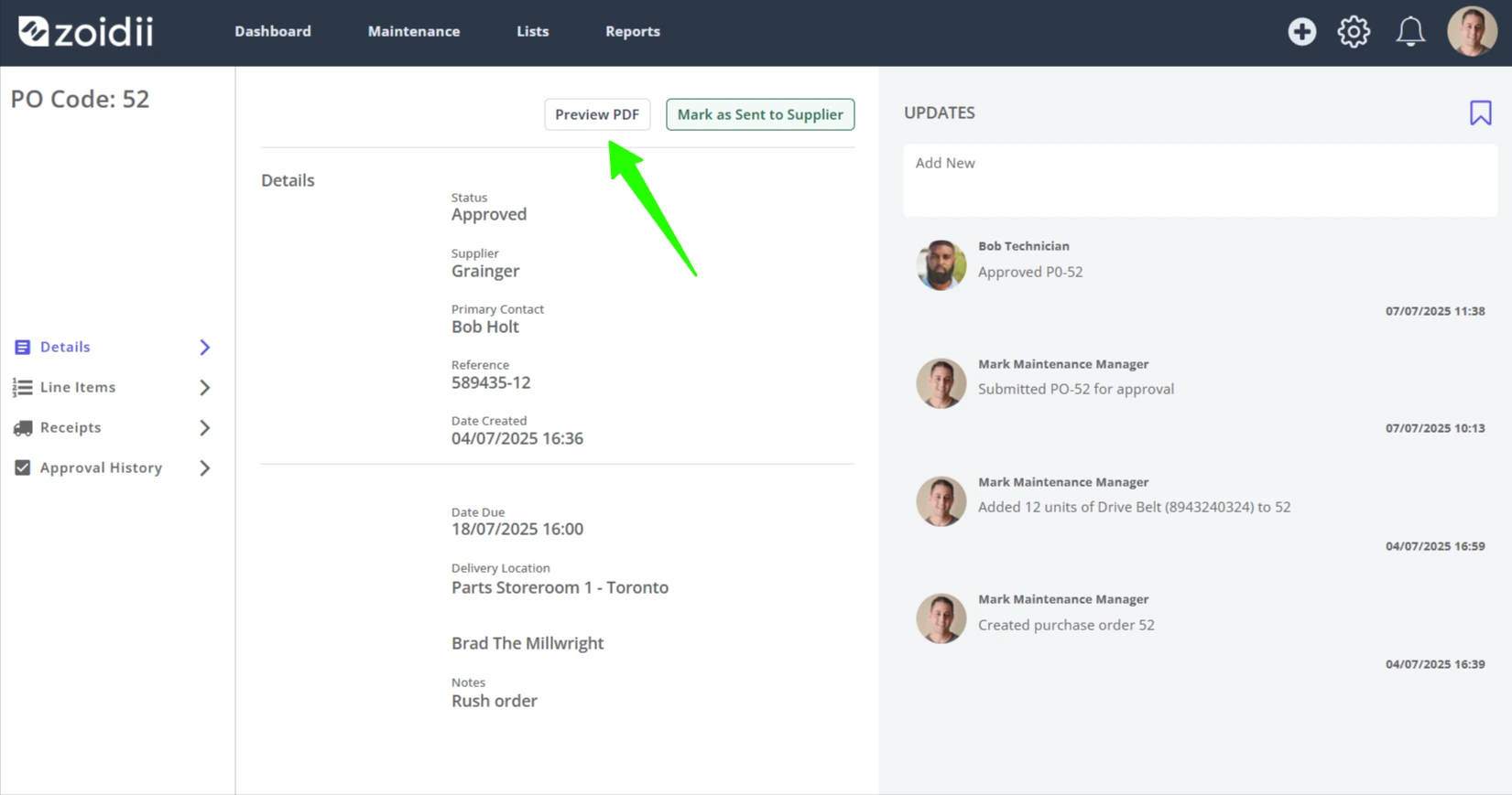 Send a Purchase Order to a Supplier - 2