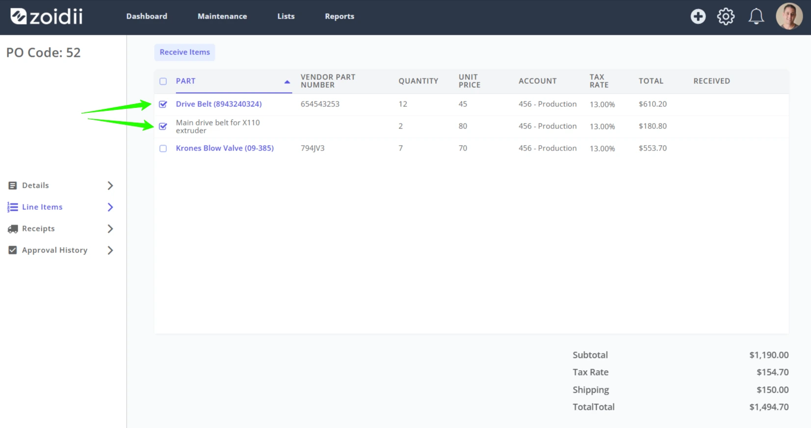 Receive Goods against a Purchase Order - 2