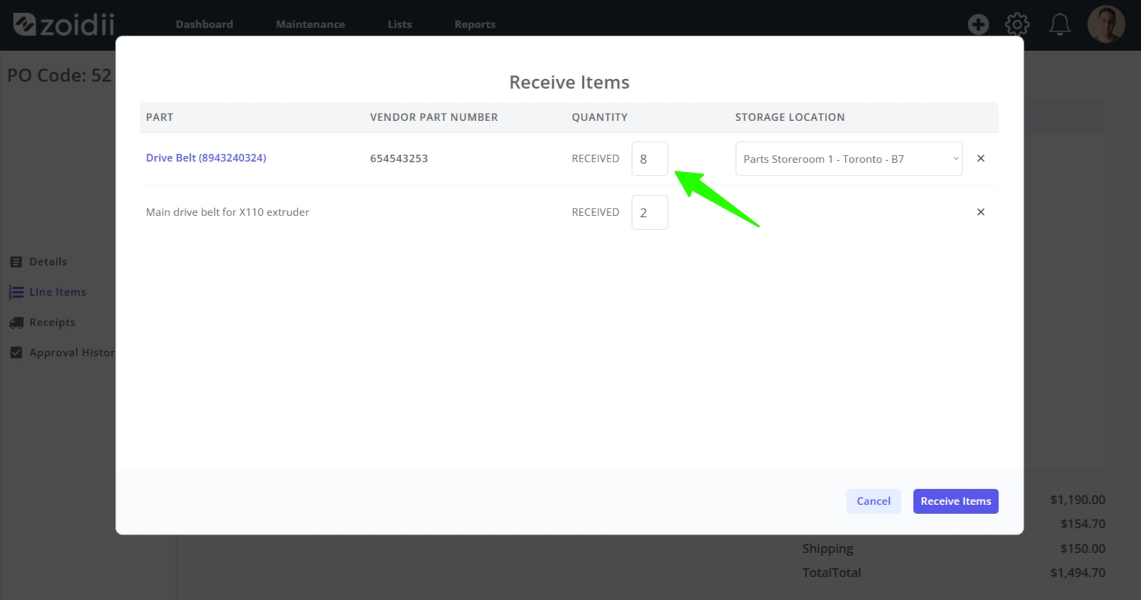 Receive Goods against a Purchase Order - 6