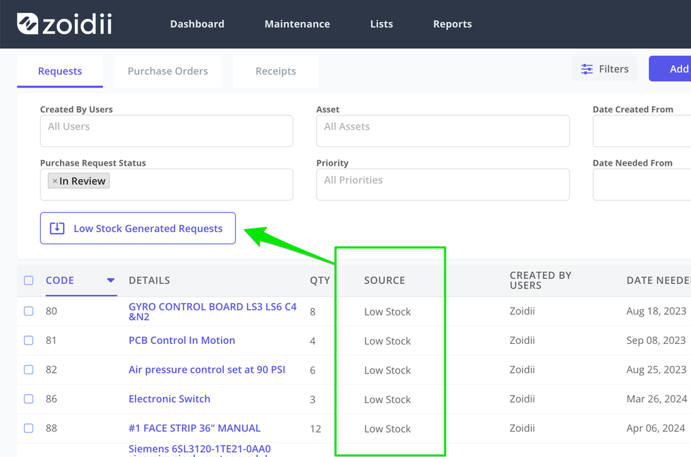 Automate Purchase Request Creation