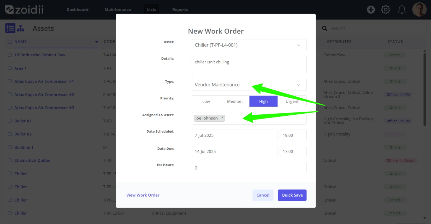 Assign work orders to vendors - 7