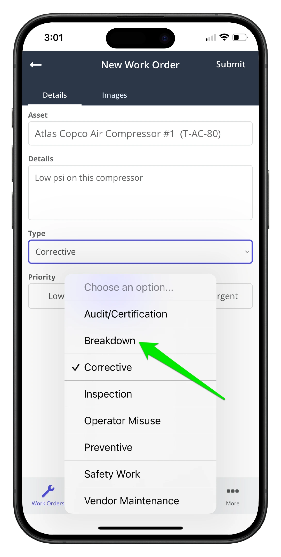 Create a Work Order on Mobile - 7