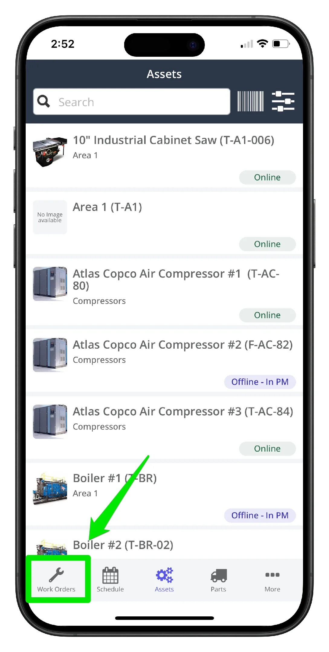 Start Processing a Work Order on Mobile - 1