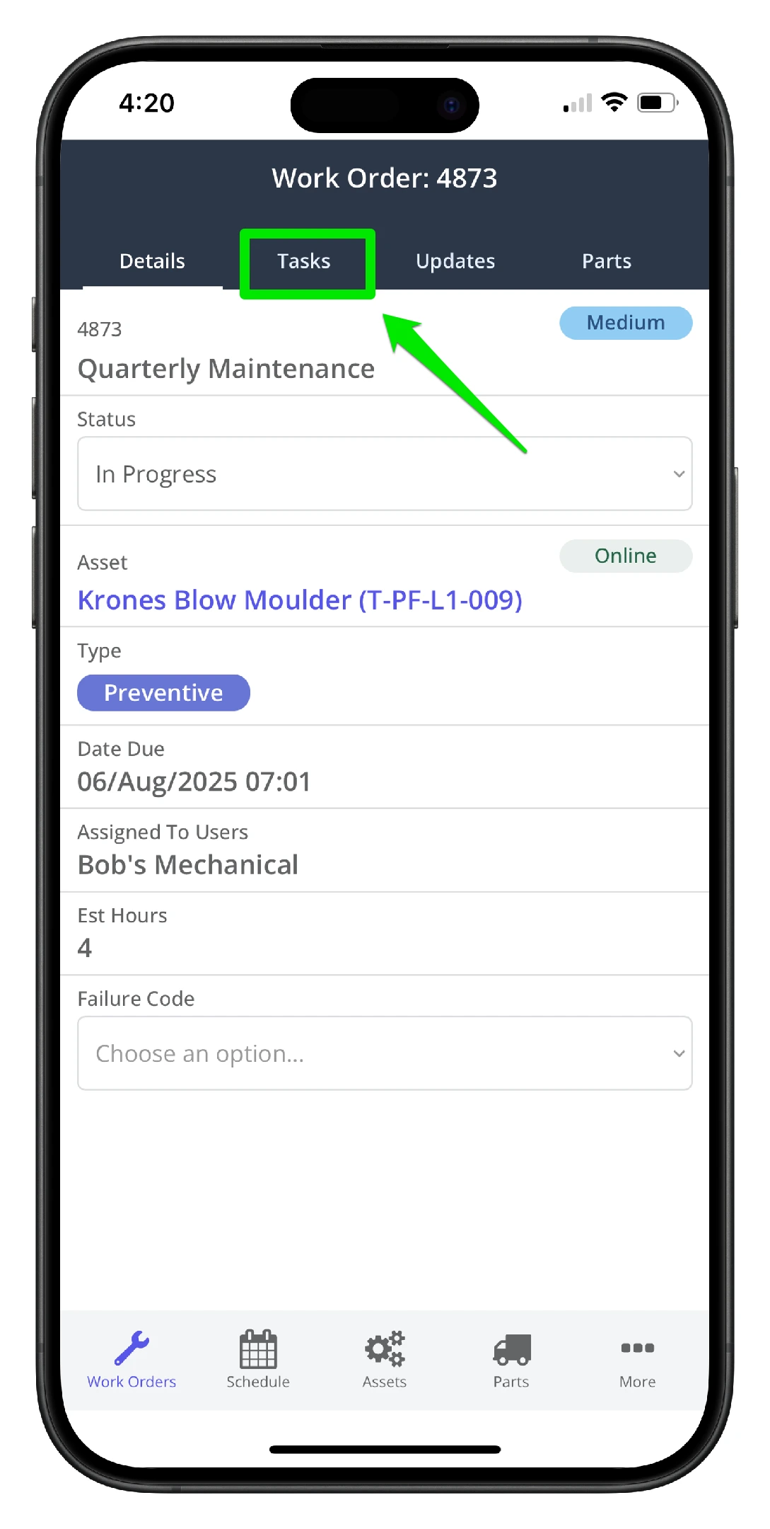 Complete Work Order Tasks on Mobile - 1