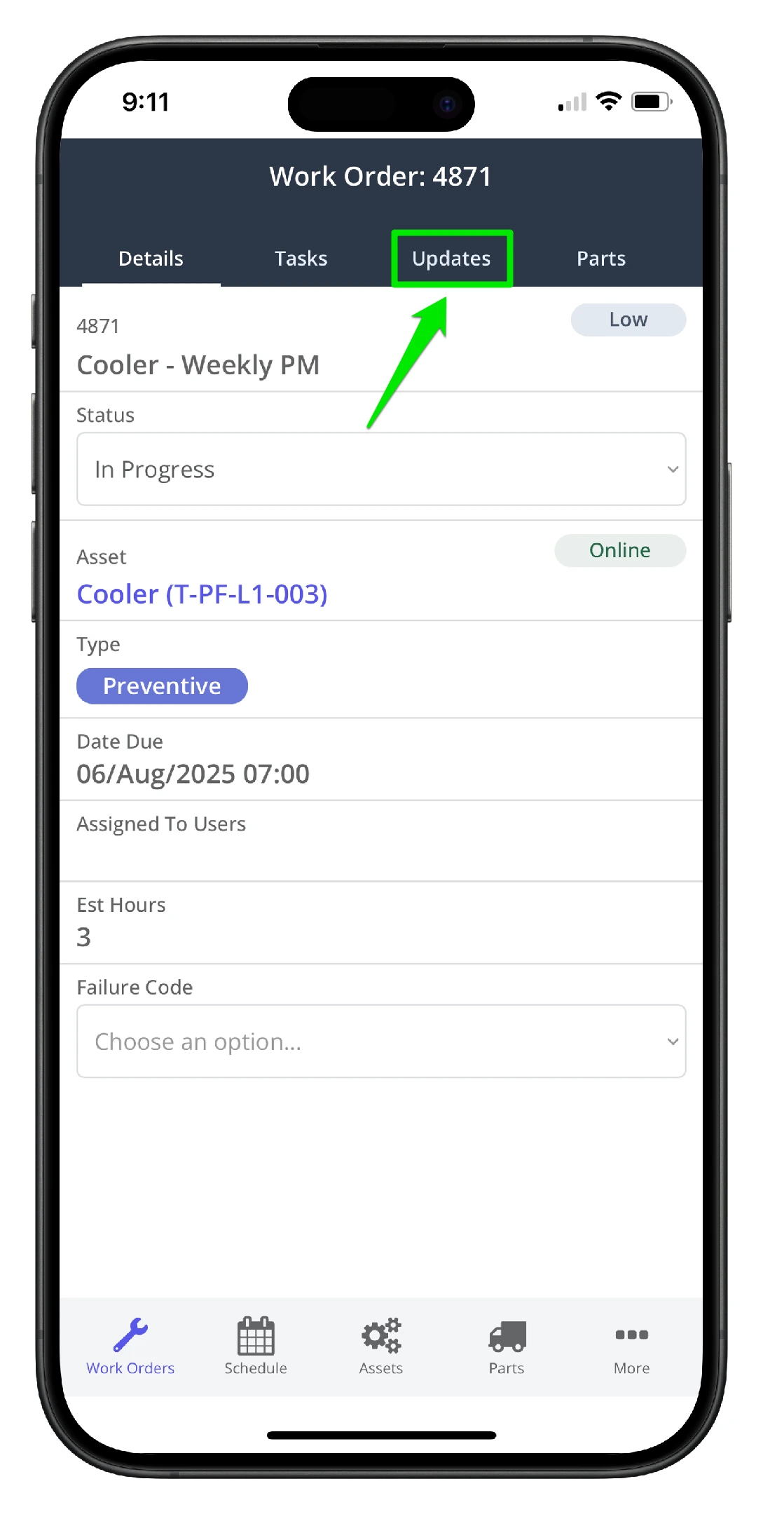 Add Repair Notes or Images to Work Orders - 1