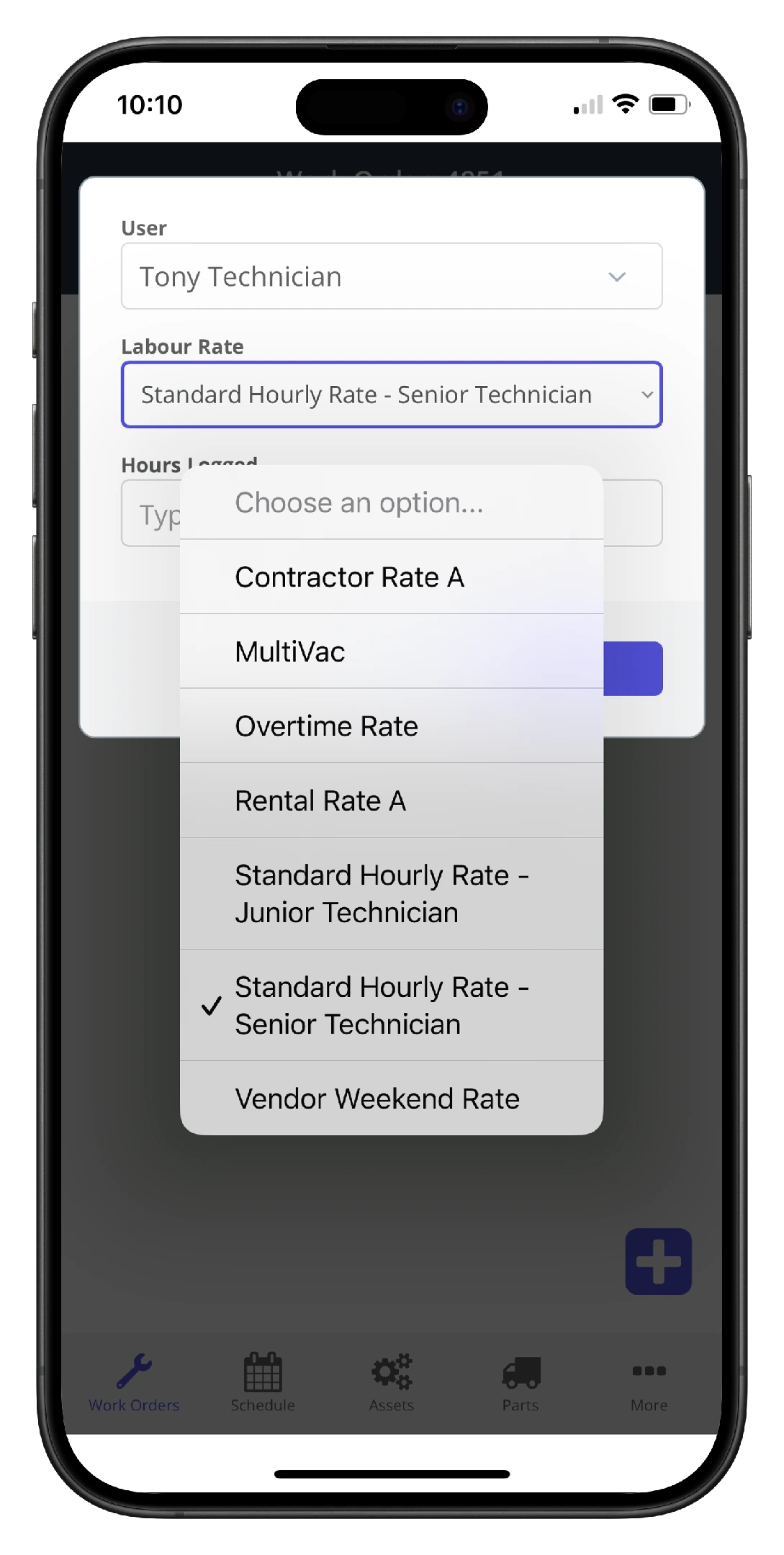 Add Labour Hours to a Work Order on Mobile - 4
