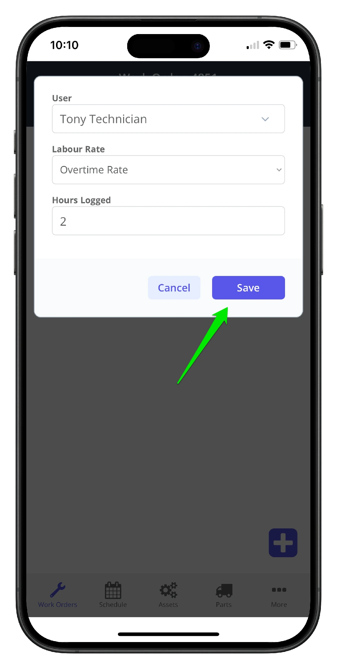 Add Labour Hours to a Work Order on Mobile - 6